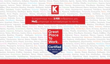 H Κωτσόβολος πιστοποιήθηκε ως Great Place To Work®