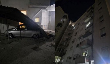 Υποχώρησαν μπαλκόνια πολυκατοικίας στη Λεμεσό, ζημιές σε όχημα