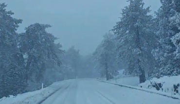 Έντονη βροχόπτωση  και πυκνή ομίχλη στο Τρόοδος